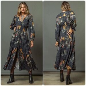 Z&L Europe Womens Love in a Mist Dark Celestial Boho Ethereal Maxi Dress Size S